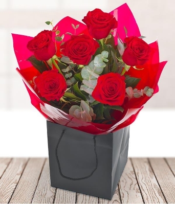 Six Red Roses Bouquet