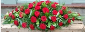 Red Rose Casket   Double Ended Spray