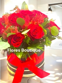 Classic Red Rose Hat Box